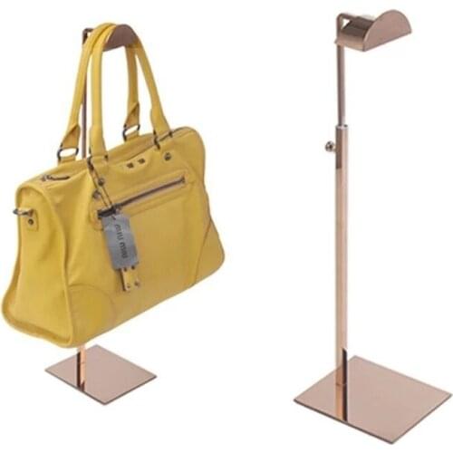 10pcs/pack Stainless steel mirror surface handbag display stand holder racks rose Gold showing standing