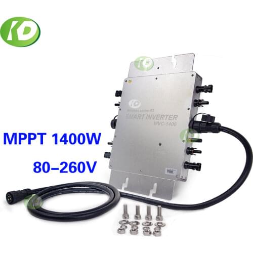 1400W MPPT Micro Solar Inversor On Grid Tie Home Inverter Pure Sine Wave 24/36/48VDC 110/220V 50/60HZ For 4*350W Solar Panel