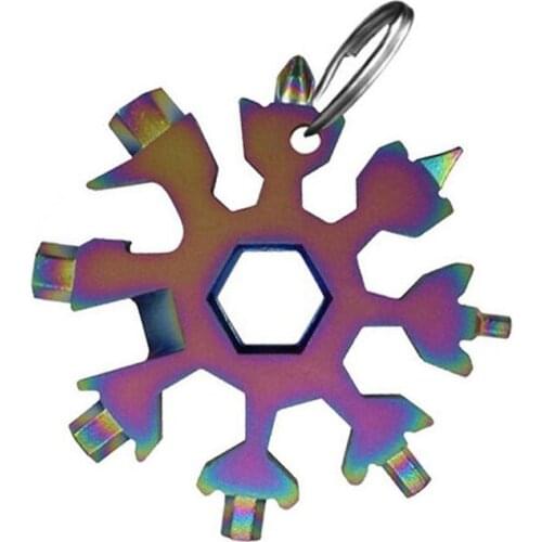 18-in-1 Snowflake Multi Tool Pocket Stainless Steel Multitool Edc Tool Card Hex Wrench Screwdriver Allen Wrench Christmas Gift
