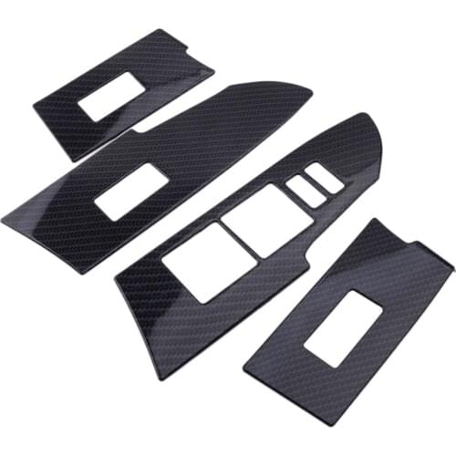 4Pcs Carbon Fiber Style ABS Car Window Lift Switch Panel Cover Trim Fit for Toyota Corolla 2014 2015 2016 2017 2018