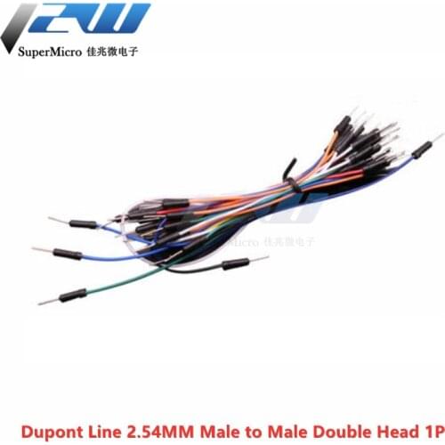 5pcs/lot 2.54MM DuPont line public to public rehearsal line test line double head long 20CM single double head 1P