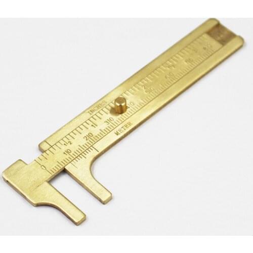 80mm Mini Brass Sliding Ruler Double Scales Metal Vernier Caliper Gauge Micrometer Precision Measurement Tool Office Supplies