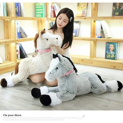 90/120cm Creative horse pillow cute posture Horse Plush stuffed toys childrens playmates Christmas gifts for boys and girls