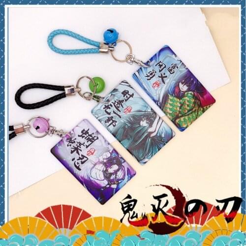 Anime Demon Slayer Kimetsu No Yaiba Kamado Tanjirou Cosplay Acrylic Student Card Case Cards Holder Keychain Bag Pendant Gifts