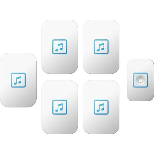 Welcome Wireless Doorbell Waterproof 1 Button 5 Receiver US EU UK AU Plug LED Light 300M Remote Home Door Bell Calling Chime