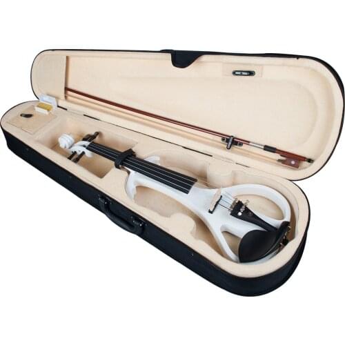 Silent Electric Violin Musical Solid Woods Bow Case Rosin Headphones Cable