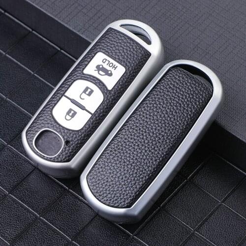 TPU Leather Car Key Case Cover For Mazda 2020 2021 MX5 CX5 CX3 2 3 BK 5 6 GJ GH GG CX9 CX7 Axela Demio Key Shell Accessories
