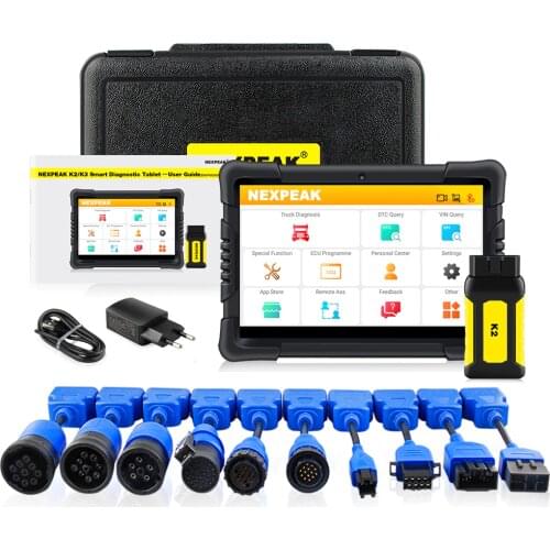 NEXPEAK K2 OBD2 Scanner Truck Diagnostic Tools Full System Heavy Duty Diesel Truck Bus OBD 2 Scanner Diesel OBD2 Diagnostic