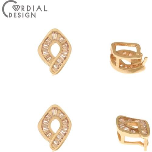 Cordial Design 50Pcs 9*12MM Jewelry Accessories/Connectors/CZ Charms/DIY Making/Hooks/Hand Made/Jewelry Findings & Components