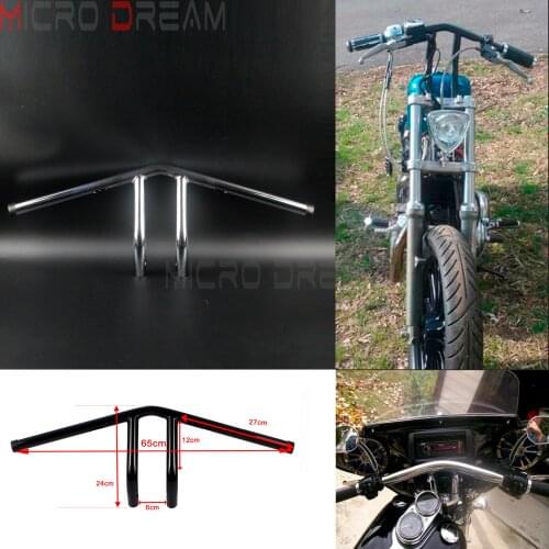 Chrome Motorcycle 1 inch / 1'' Handlebar Rise 6'' Bars For Harley Softail Dyna Chopper Cafe Racer Yamaha 25mm Whiskey Handlebars
