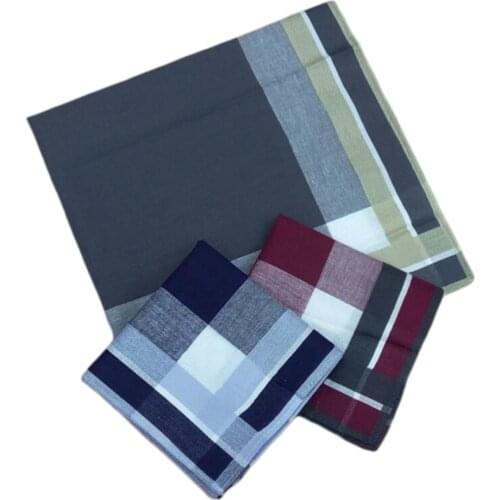 12x100% Cotton Plaid Handkerchiefs Hanky ​​ Square for Men Women 40cm