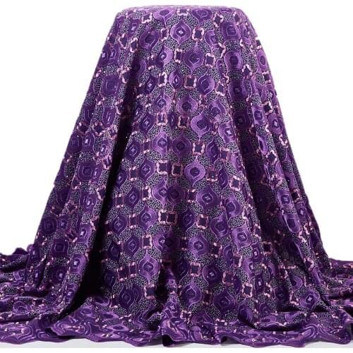 Zhenguir Purple Afircan Lace Fabric 2021 New Swiss Voile Lace Nigerian Cotton Fabric Sewing Embroidery Wedding Women Dress A2457