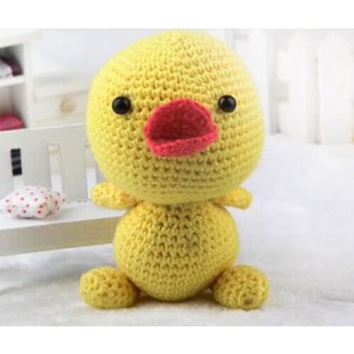 Handmade Yellow Duck Doll Crochet Kit Amigurumi Making Knitting Craft with Supplies for DIY Crocheting and Knitting