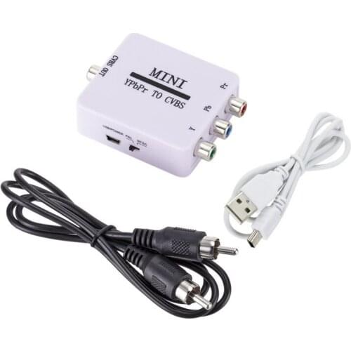 MINI YPBPR TO CVBS Video Converter Component To AV Adapter For TV Projector Monitor