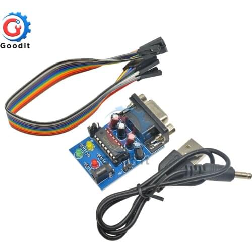 RS232 to TTL Converter Module COM DB9 Serial Board MAX232 MAX232CPE Transfer Chip ATMEGA16 LED Light Power RXD TXD for Arduino