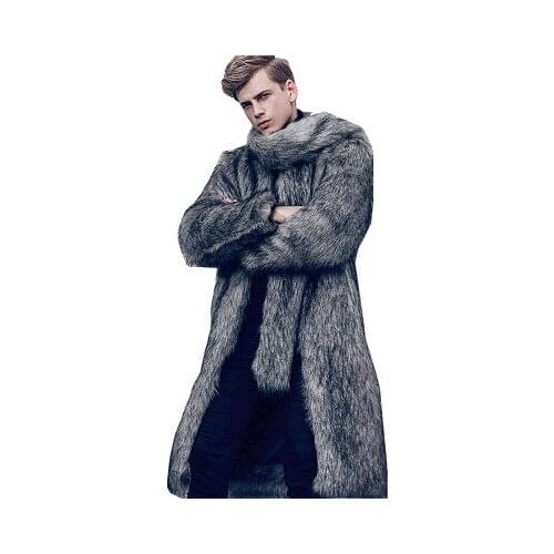 Autumn faux mink leather jacket mens winter thicken warm fur leather coat men jackets fashion lapel Leisure Europe Large size
