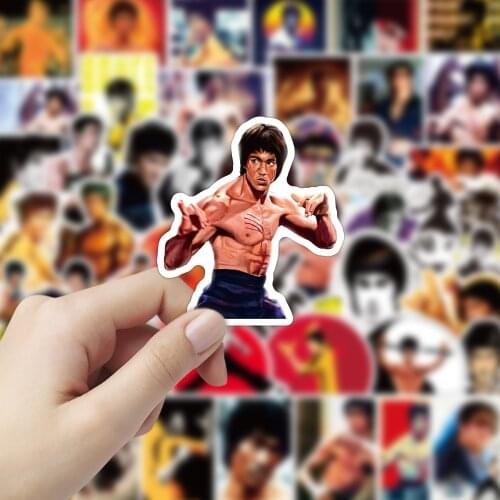 50PCS Kung Fu Star Bruce Lee Stickers Laptop DIY Fridge Guitar Luggage Skateboard Bike Cool Graffiti Sticker Decals Kid Toys