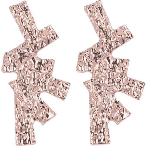 Irregular Geometric Square Golden White Rose Gold Abrazine Alloy Dangle Earrings Drop Earrings For Women