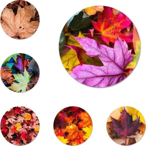 Fall Maple Leaves scenery Icons Pins Badge Decoration Brooches Metal Badges For Clothes Backpack Decoration