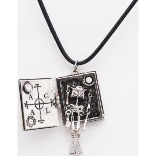 Necklace Punk Retro Magic Book Hidden Skull Funny Dark Necklace Female Jewelry Pendant Necklace for women 2021