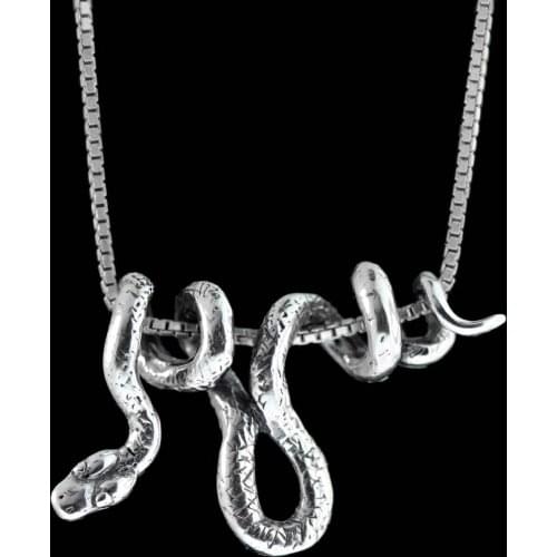 Silver Plated Snake Necklace Snake Jewelry Vine Snake Pendant Snake CHARM Silver Plated Snake Animal Jewelry Snake Chain