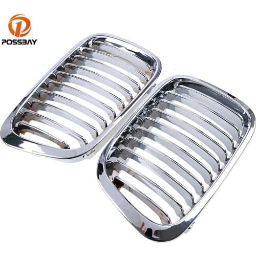 POSSBAY Car Front Grille Kidney Grills for BMW 3-Series E46 Compact 316i/316ti/318i/318td 2001-2005 Pre-facelift Car Styling