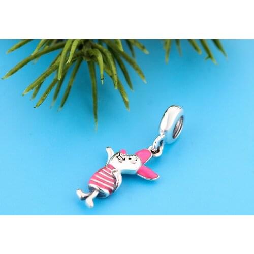 2021 Auntie Collection 925 Sterling Silver Cartoon Pig Dangle Beads Charms Fit Original Pandora Bracelet For Jewelry Making