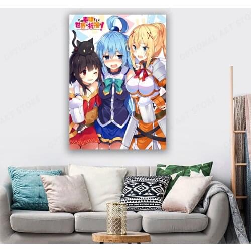 Poster Prints KonoSuba Cute Girl Japan Anime Gift Canvas Painting Art Wall Pictures For Living Room Decor