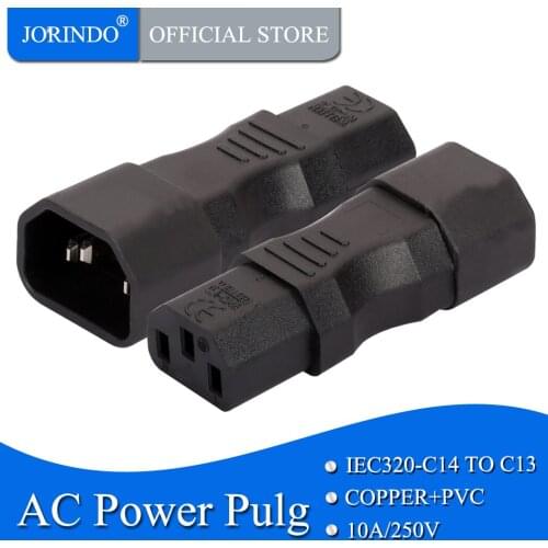 JORINDO IEC320 C14 TO C13 Golbalma PDU UPS Plug/Socket 3 Pin Power Extension Adapter Receptacle for Wall Mount LCD LED TV