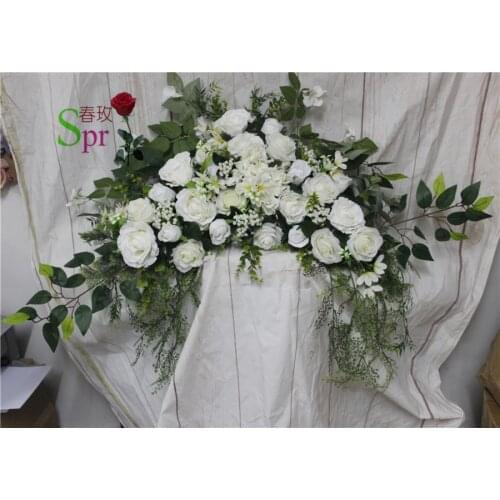 SPR Free Shipping artificial flower road lead arch row flower wedding decoration flower wall backdrop table centerpiece flore