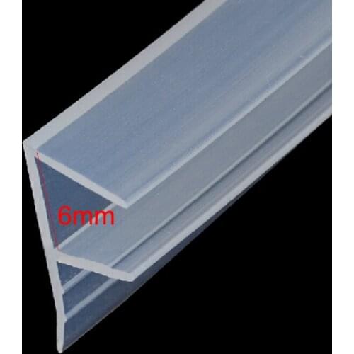 F shape bath shower room door window silicone rubber glass seal strip weatherstrip for 6mm glass