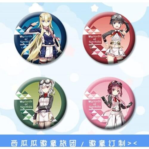 Warlords Of Sigrdrifa anime badge around 58mm Claudia Bruford Muguruma Miyako Brooch Iron Pins