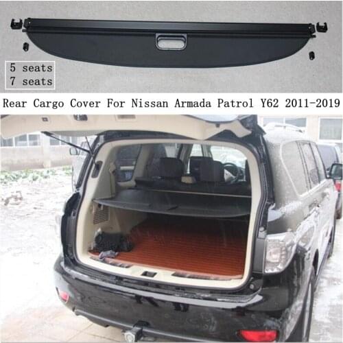 Rear Cargo Cover For Nissan Armada Patrol Y62 2011-2019 Privacy Trunk Screen Security Shield Shade High Quality Auto Accessories