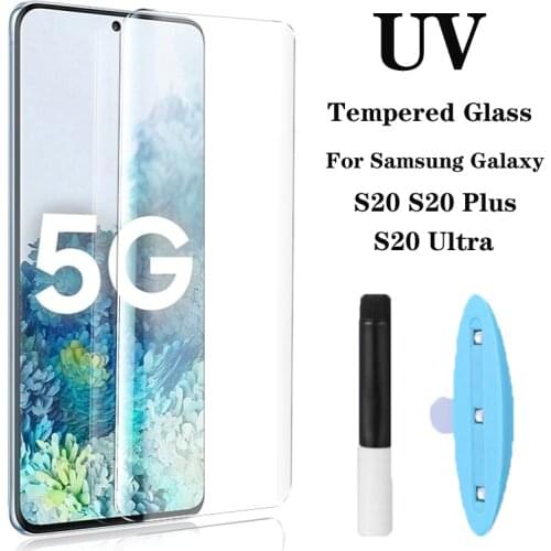 UV Glue Tempered Glass For Samsung Galaxy S8 S9 S10 Plus S20 Ultra Liquid Screen Protector S7 edge Note 8 9 10 20 pro Glass Film