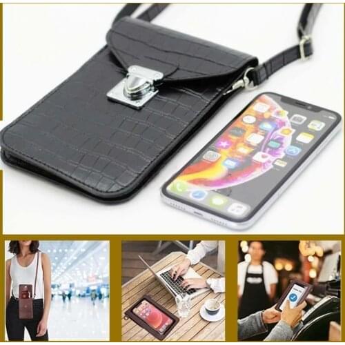 1pc Portable Touch Screen Leather Shoulder Bags Mobile Phone Bag Purse Handbag Wallet Cute Crossbody Dropshipping