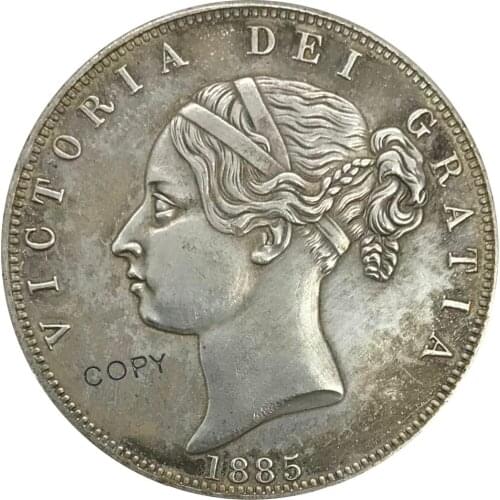 1885 United Kingdom 1/2 Crown Collectibles Cupronickel Plated Silver Copy Coin