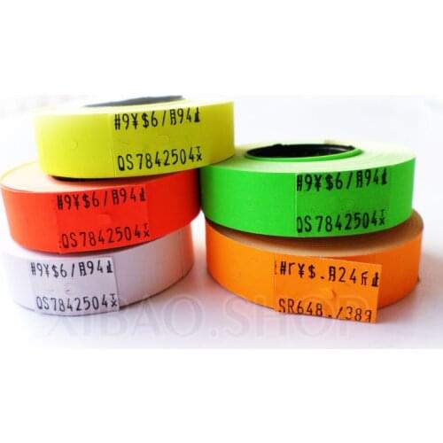 10 Rolls Price Gun Paper Tag Mark Sticker Supermarket Labels For MX-6600 New mixed colors Free Shopping