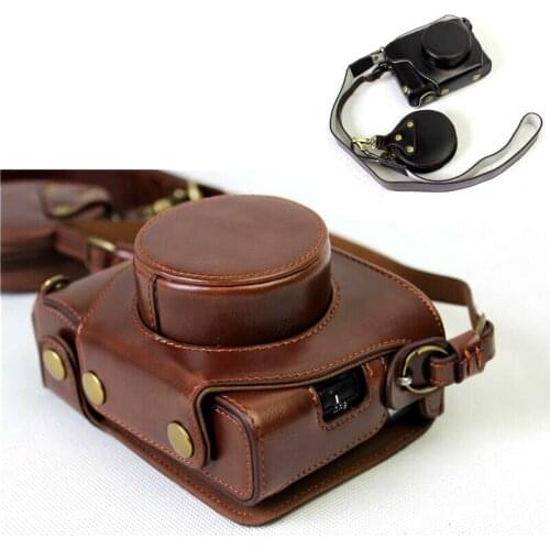 Vintage Pu Leather Camera Case For Fujifilm X100F Fuji X100F Camera bag Open Battery Design +Strap +Min Battery Case
