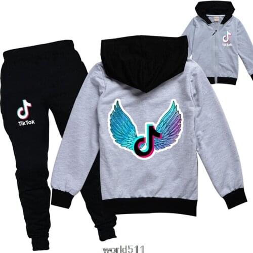 Tik Tok Autumn Baby Girl Boy Clothes Children Thin Jacket Pants 2Pcs/Sets Toddler Kids Tracksuits birthday gift