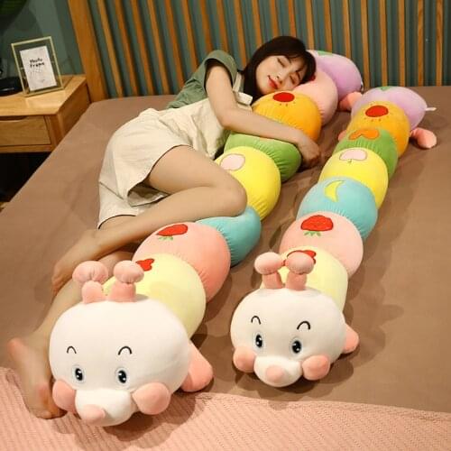 150CM Long Pillow Multicolor Soft Cotton Inchworm Caterpillar Toy Kids Children Doll Birthday Gift Caterpillar Toy Room Decor