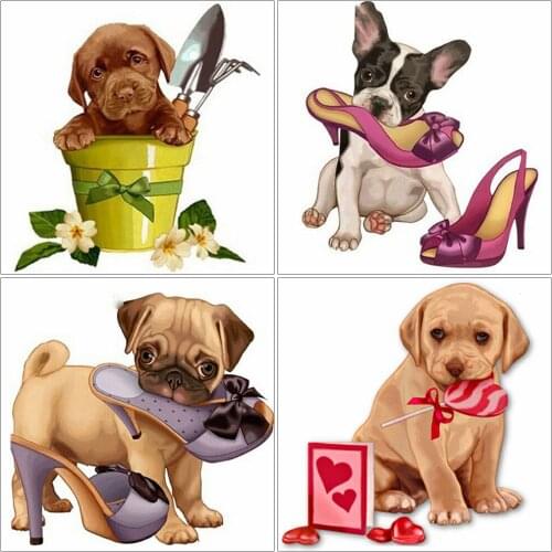 EverShine 5D DIY Diamond Painting Dog Cartoon Rhinestones Diamond Embroidery Animal Full Square Mosaic Cross Stitch Home Decor