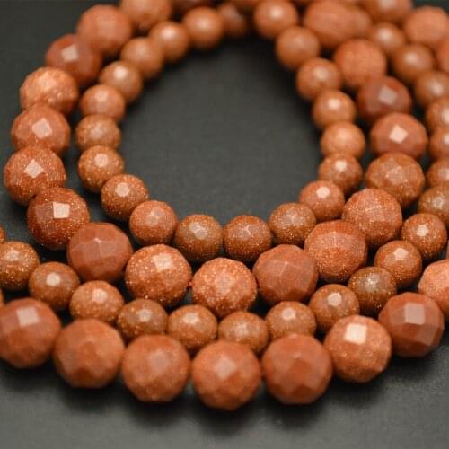 Faceted Gold Standstone Round Beads 6mm 8mm 10mm 12mm Fit Jewelry Making