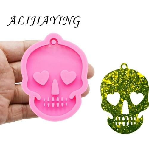 Halloween skull shape silicone mold for keychain resin Craft DIY epoxy jewelry DY0081