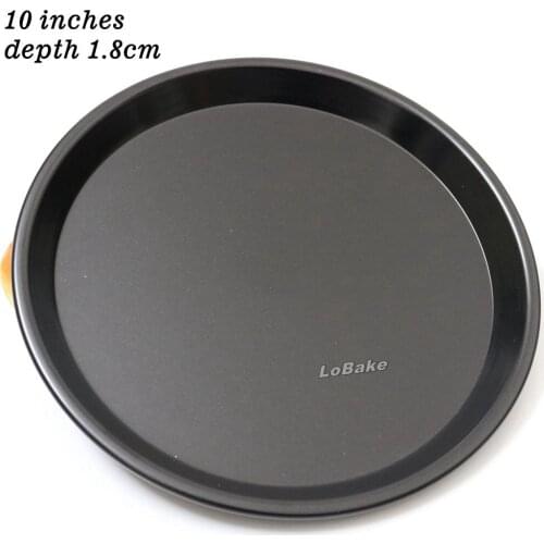 Good quality 10 inches 1.8cm depth nonstick aluminium alloy round shape shallow pizza pans stones pie pancake mold tin