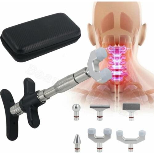 Chiropractic Adjusting Tool Manual Gun Portable Adjustment Spinal Chiropractic Massage Gun Stainless Steel Functionhead Massager