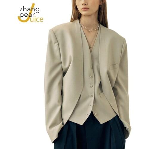 Jackets and Blazers Suit for Women Office Lady Summer Autumn Female V Neck Blazer Casual Vest Woman 2 Piece Suits High Quality