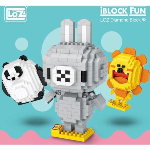 LOZ Diamond Blocks Cancer Cute China Panda Animal Cartoon Characters Micro Building Blocks Toys for Children DIY Bricks Fun 9568