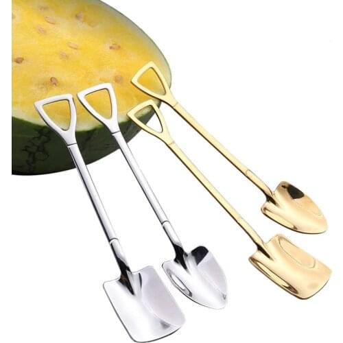 Tiny Ice Cream Spoon Stainless Steel Tableware Fruit Watermelon Specialty Spoons Rainbow Mirror Finish Dessert Shovel Spoon