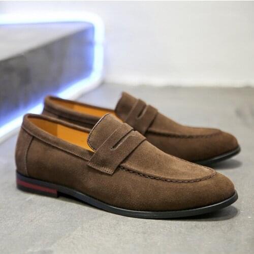 Yomior New British Cow Leather Men Casual Shoes Formal Dress Vintage Flats Loafers Wedding Designer Shoes High Quality Designer