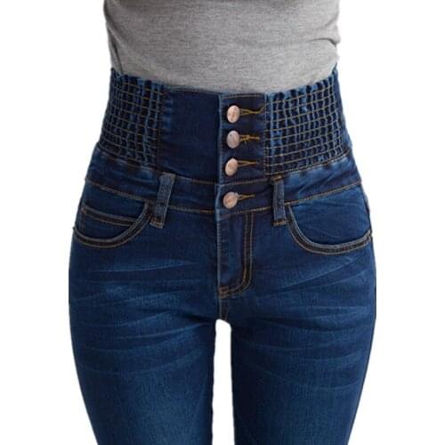 2021 New Winter Thick Plus Velvet Fleece Warm Female High Waist Skinny Jeans trousers Stretch Denim Pencil Pants Plus size 40